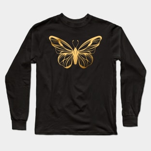 Gold Butterfly Long Sleeve T-Shirt